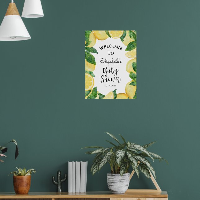 Póster Bienvenidos a Baby Shower de Lemon Citrus (Salón 1)
