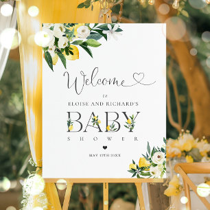 Póster Bienvenidos a Baby Shower de Lemon Citrus Mediterr
