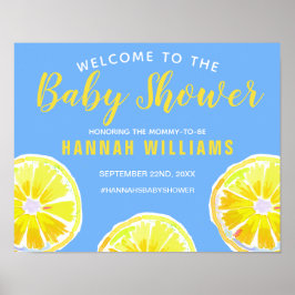 Póster Bienvenidos a Baby Shower de Lemon Slice Blue