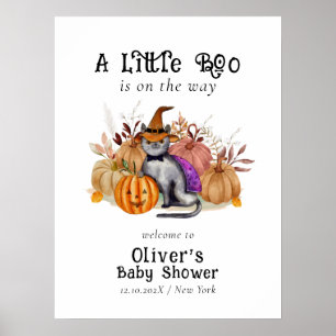 Póster Bienvenidos a Baby Shower de Little Boo Poem Cat