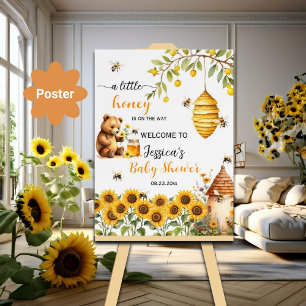 Póster Bienvenidos a Baby Shower de Little Honey Bee