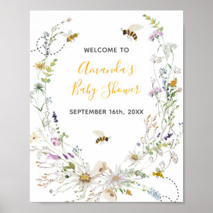 Póster Bienvenidos a Baby Shower de Little Honey Bee Wild