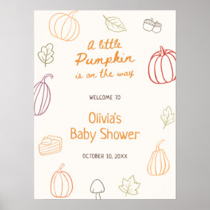 Póster Bienvenidos a Baby Shower de Little Pumpkin Fall D