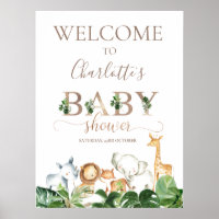 Bienvenidos a Baby Shower de los Animales de Safar