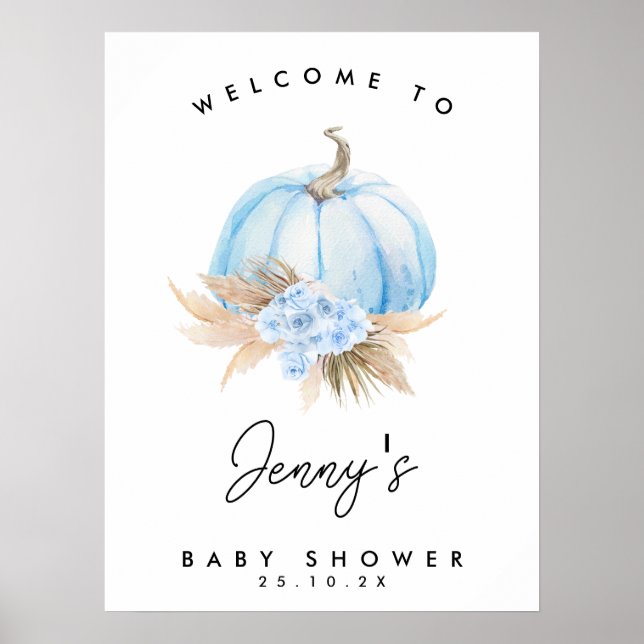 Póster Bienvenidos a Baby Shower de los Boho Floral de la (Frente)
