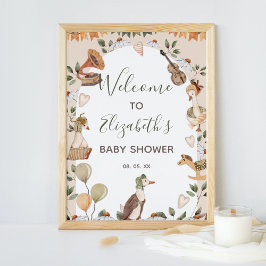 Póster Bienvenidos a Baby Shower de Madre Gosa Rhymes