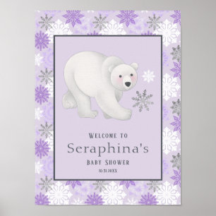 Póster Bienvenidos a Baby Shower de Morple Winter Polar B