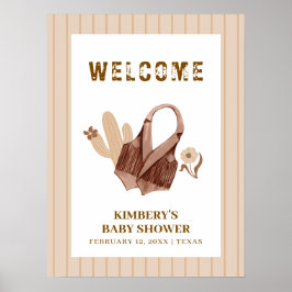 Póster Bienvenidos a Baby Shower de Neutral Beige Boho Co