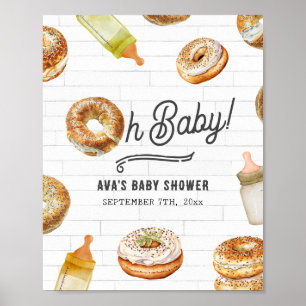 Póster Bienvenidos a Baby Shower de Oh Bebé Botellas y Ba