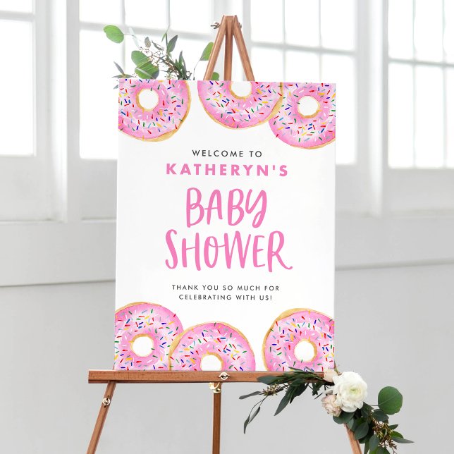 Póster Bienvenidos a Baby Shower de Pink Sprinkle Donuts (Subido por el creador)
