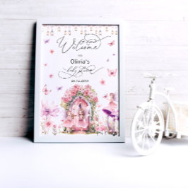 Póster Bienvenidos a Baby Shower de productos lácteos mág