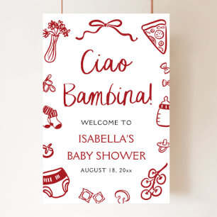 Póster Bienvenidos a Baby Shower de Red Italiana Pizza Ci