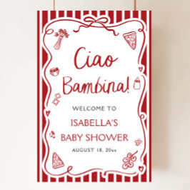 Póster Bienvenidos a Baby Shower de Red Italiana Pizza Ci