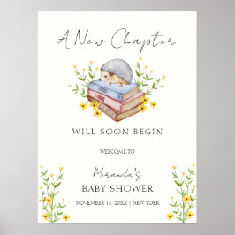 Póster Bienvenidos a Baby Shower de Russ Books Floral Hed