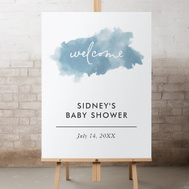 Póster Bienvenidos a Baby Shower de Sky Blue Watercolor