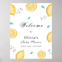 Bienvenidos a Baby Shower de Summer Elegant Lemon 