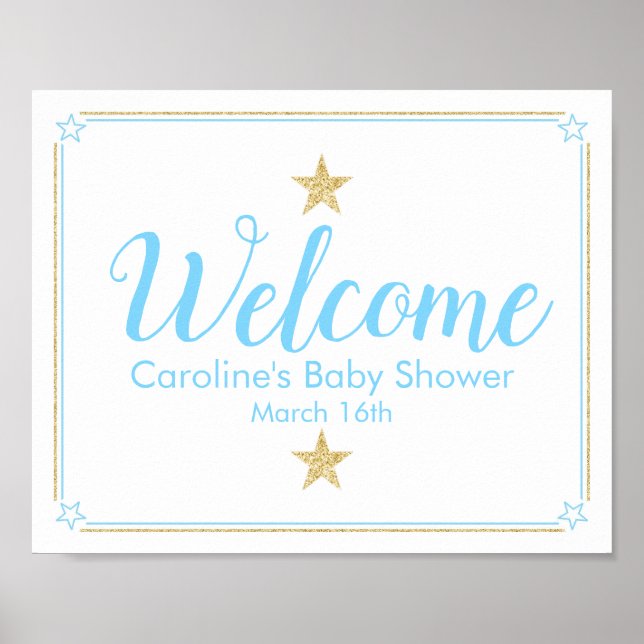 Póster Bienvenidos a Baby Shower de Twinkle Little Star B (Frente)