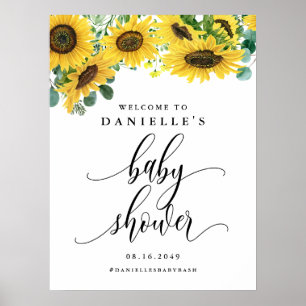 Póster Bienvenidos a Baby Shower de verano de Sunflower