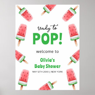 Póster Bienvenidos a Baby Shower de Watermelon Ice Cream 