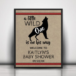 Póster Bienvenidos a Baby Shower de Wild One Boys