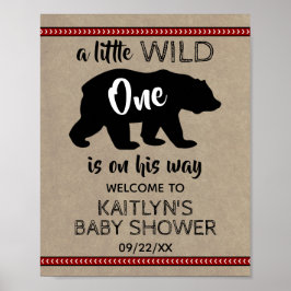 Póster Bienvenidos a Baby Shower de Wild One Boys