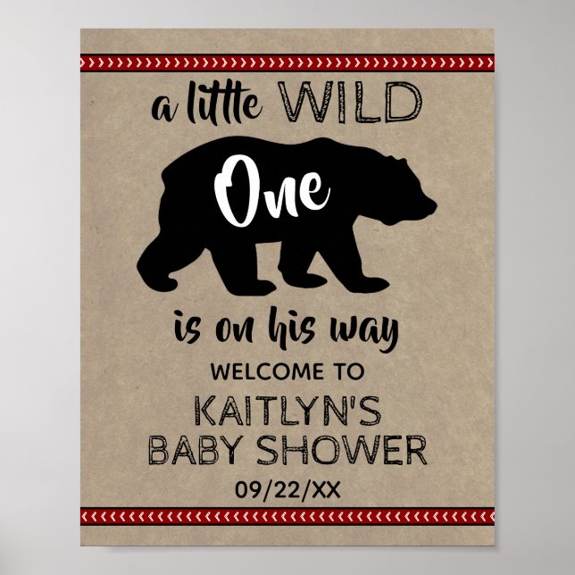 Póster Bienvenidos a Baby Shower de Wild One Boys (Frente)