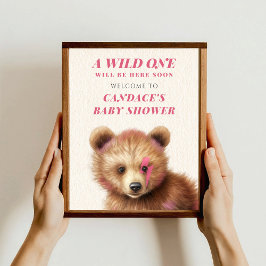 Póster Bienvenidos a Baby Shower de Wild One Lightning Bo