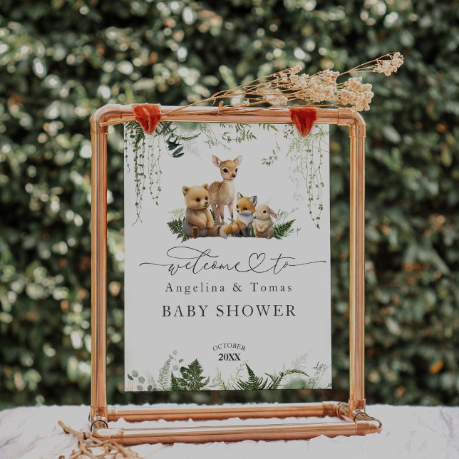 Póster Bienvenidos a Baby Shower de Woodland Animal Neutr (Subido por el creador)