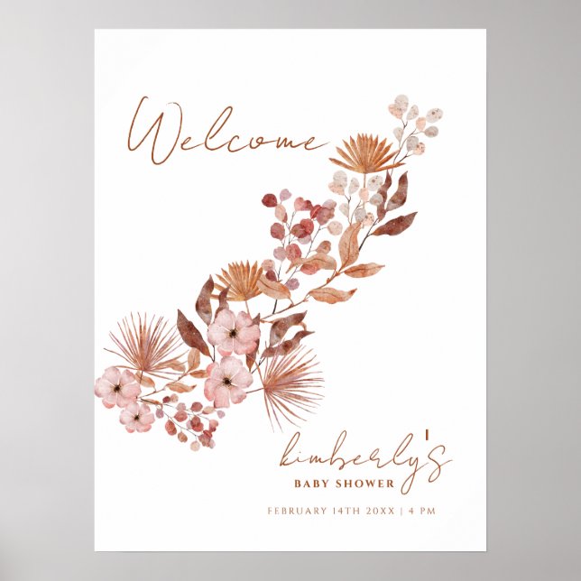 Póster Bienvenidos a Baby Shower del Moderno Little Wildf (Frente)