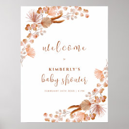 Póster Bienvenidos a Baby Shower del Neutrflower Boho