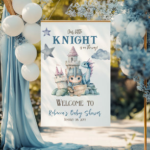 Póster Bienvenidos a Baby Shower Dreamy Dragon Knight