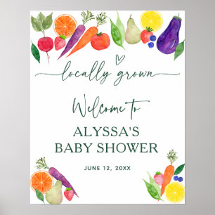 Póster Bienvenidos a Baby Shower, el mercado de agriculto