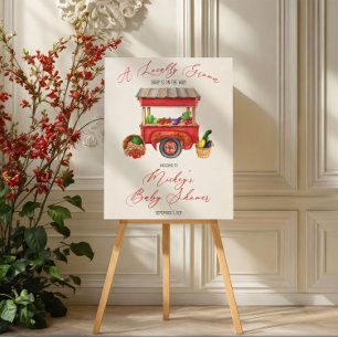 Póster Bienvenidos a Baby Shower, el mercado de agriculto