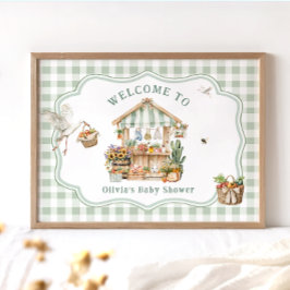 Póster Bienvenidos a Baby Shower, el mercado de agriculto
