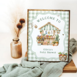 Póster Bienvenidos a Baby Shower, el mercado de agriculto