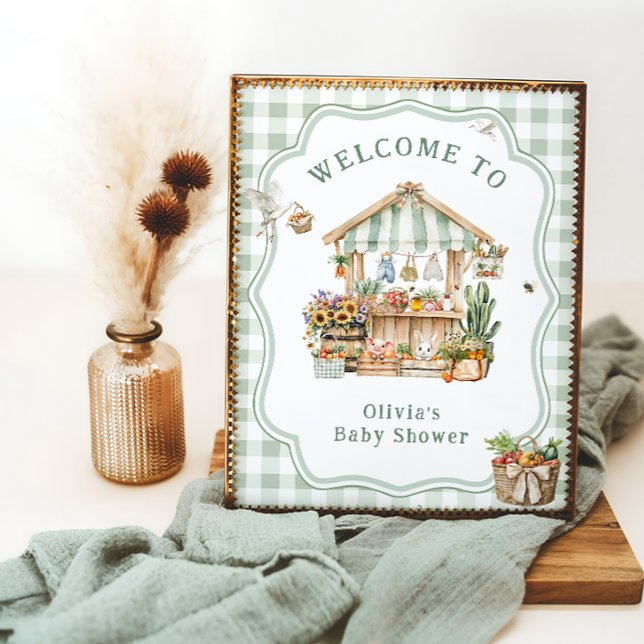 Póster Bienvenidos a Baby Shower, el mercado de agriculto (Subido por el creador)