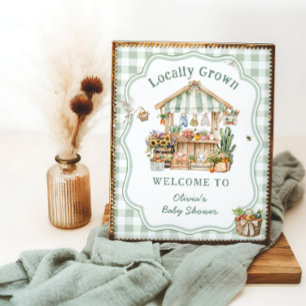 Póster Bienvenidos a Baby Shower, el mercado de agriculto