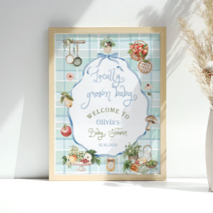 Póster Bienvenidos a Baby Shower, el mercado de agriculto
