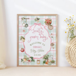 Póster Bienvenidos a Baby Shower, el mercado de agriculto