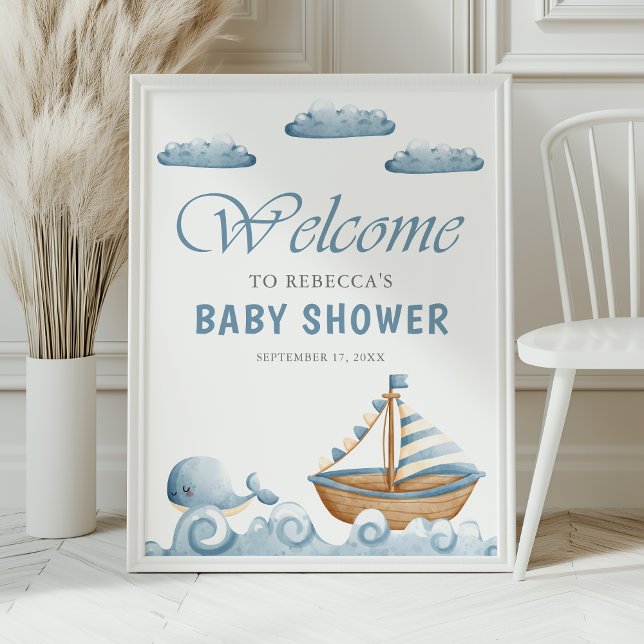 Póster Bienvenidos a Baby Shower en barco náutico (Subido por el creador)