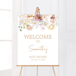 Póster Bienvenidos a Baby Shower en Bloom Florals