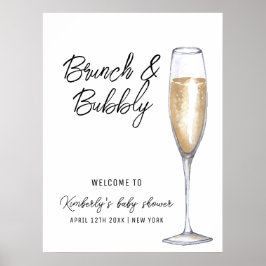 Póster Bienvenidos a Baby Shower en Boho Champagne Brunch