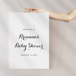 Póster Bienvenidos a Baby Shower en caligrafía moderna