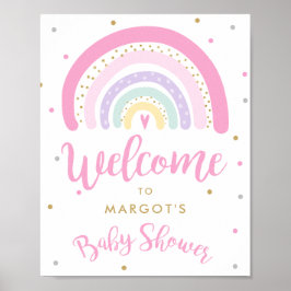 Póster Bienvenidos a Baby Shower en el arco iris de Paste