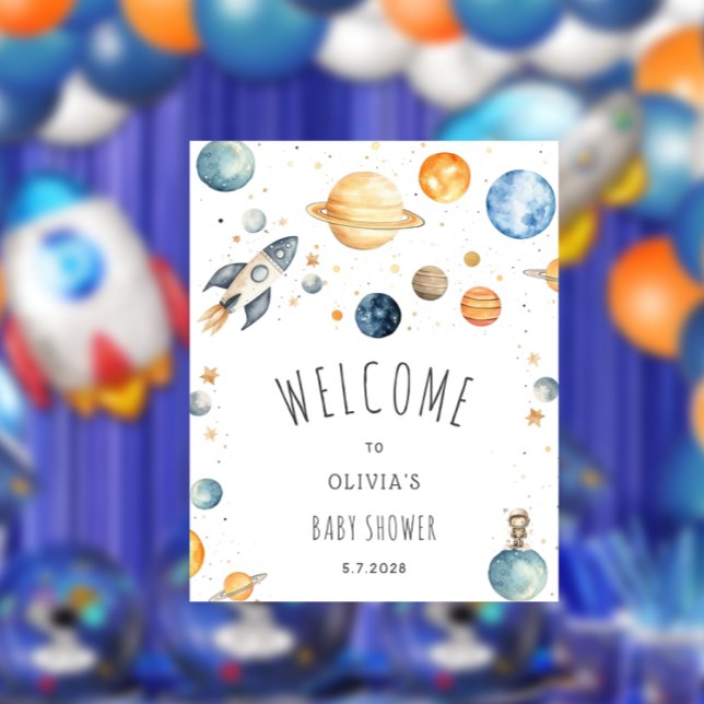 Póster Bienvenidos a Baby Shower en el espacio ultraterre (Subido por el creador)