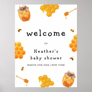 Póster Bienvenidos a Baby Shower en el marco moderno de l