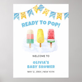 Póster Bienvenidos a Baby Shower en Fun Popcicle Ice Crea