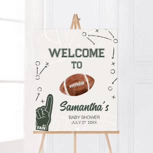 Póster Bienvenidos a Baby Shower en fútbol