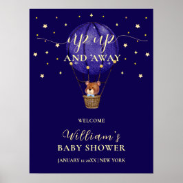 Póster Bienvenidos a Baby Shower en globo aerostático Sta
