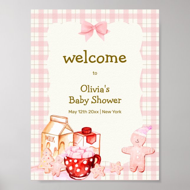Póster Bienvenidos a Baby Shower en invierno de Milk & Co (Frente)